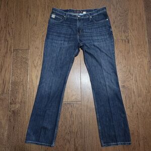 Cinch Jeans Mens 38x34 (40x36) Blue Ian Bootcut Stretch Medium Wash Western Work
